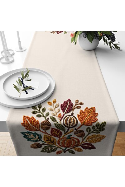 Filamente Digital Printed Runner - Floral/Leaf/Pumpkin Patterned / Embroidery...