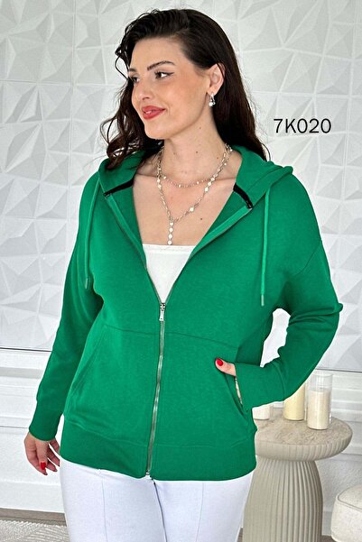 İnce Topuk Zippered Hooded 2 Thread Sweatshirt 7K020