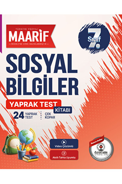 ÖZDEBİR YAYINEVİ 7.Sınıf Sosyal Bilgiler 24 Yaprak Test (Maarif Modeli'ne Gör...