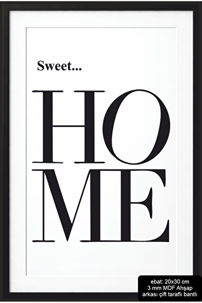 Hayat Poster لوحة خشبية مزخرفة للمنزل بتصميم إطار مكتوب عليها "Sweet Home" مص...