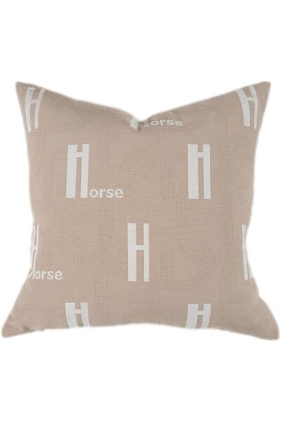 Croker Horse غطاء وسادة مقاس 18×18 بوصة - تطريز حرف H بأسلوب عصري وأنيق