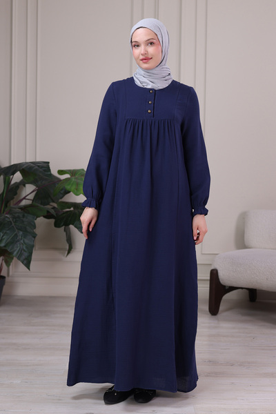 fistan Muslin Kumaş Tesettür Elbise %100 pamuk Anne Elbisesi Namaz Elbisesi R...