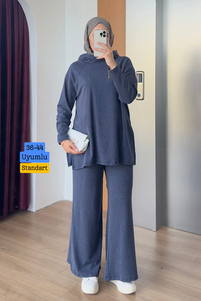 Mogi Butik Women's Cupra Interlock Fabric Comfortable Cut Hooded Interlocking...