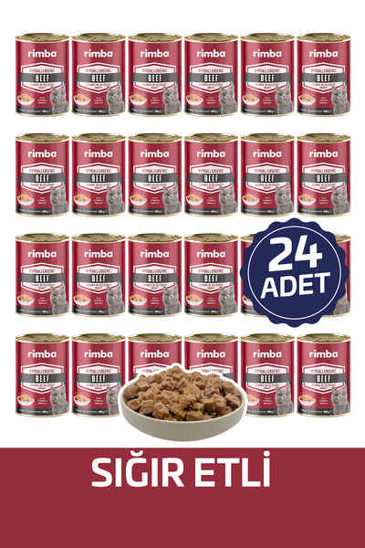 Sos İçinde Parçalı Sığırlı Kedi Konservesi 400gr (24 Adet)