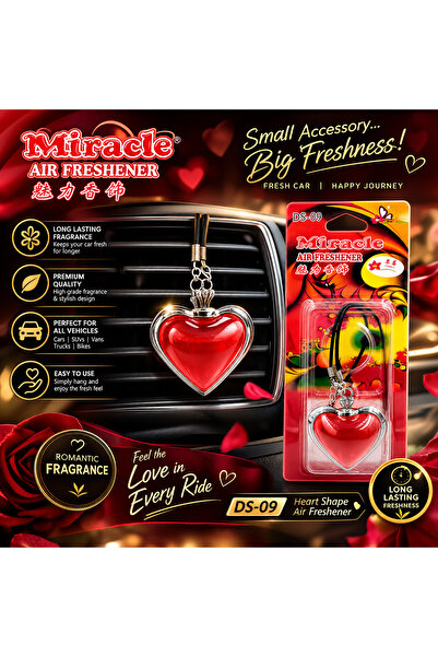 Miracle معطر هواء للسيارة على شكل قلب طراز DS-09 |   معطر هواء معلق فاخر للسي...