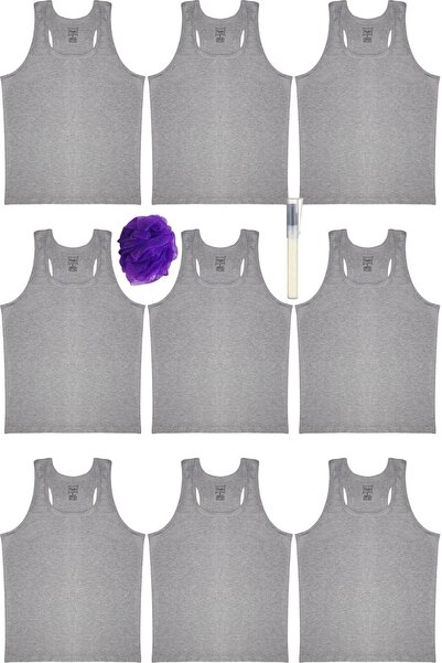 Tutku Ribana Likralı Sporcu Rambo Gri Erkek Atlet 9'lu Set + Kalem Parfüm + Lif