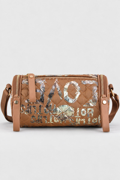 birizmoda Zely Women's Printed Parachute Fabric Cylinder Model Shoulder Bag B...
