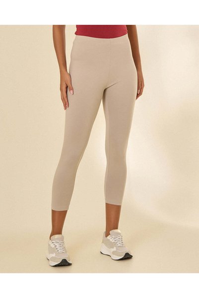 REDTAG Women Taupe Cropped Leggings