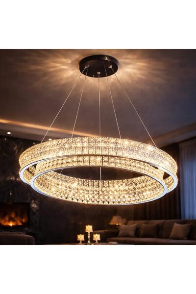 Flippy Πολυέλαιος LED με Τηλεχειριστήριο, LLC160/500CH, Κρύσταλλο και Μέταλλο...