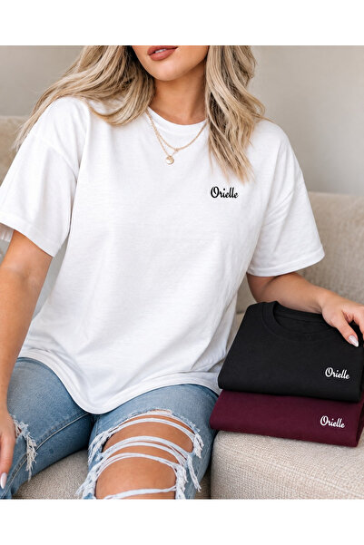 Orielle Set 3 tricouri Basics Relaxed Fit - Alb, Negru, Burgundy