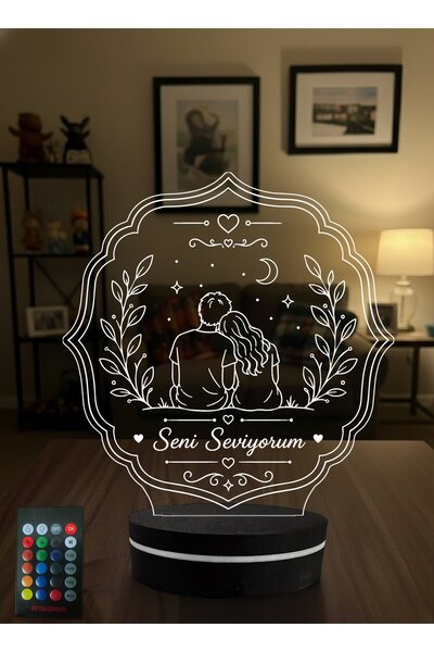 Eymi Design Sevgiliye Hediye Romantik Çift 3D LED Lamba, Sevgiliye Yıldönümü ...