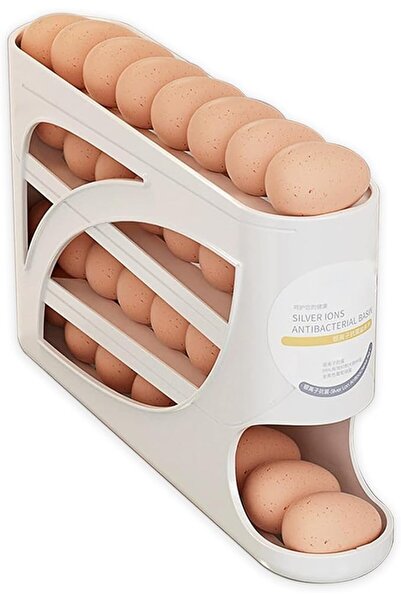 GENERAL Egg Storage Container,4Tiers Egg Dispenser,Automatic Rolling Egg Tray...