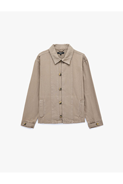 Koton Classic Collar Cotton Button Detailed Long Sleeve Gabardine Shirt