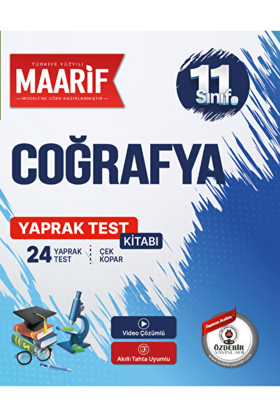 ÖZDEBİR YAYINEVİ 11.Sınıf Coğrafya 24 Yaprak Test (Maarif Modeli'ne Göre Hazı...
