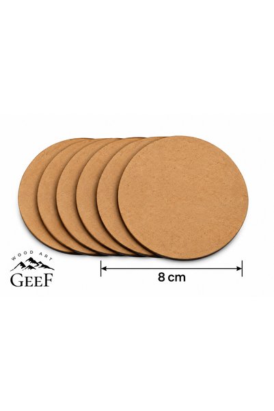 Geef Wood Art Supla Levha 12 Adet 3 Mm Ham Mdf 8 Cm Çap Supla