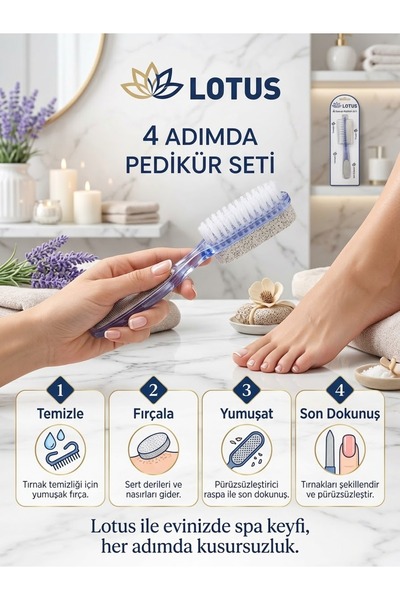 KD Ayak ve Topuk Bakım Seti - 4 Adımda Pedikür Seti - Törpü Seti