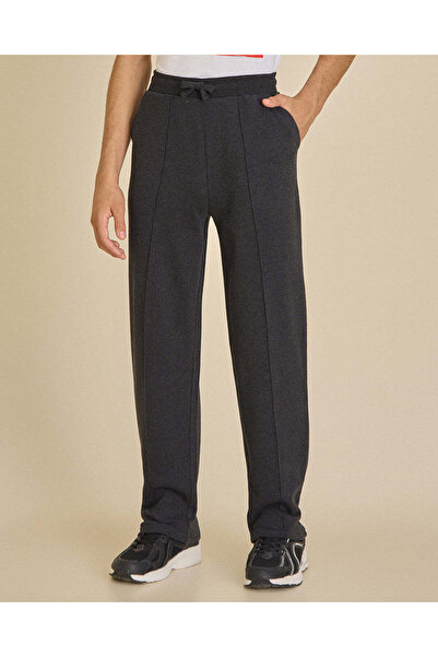REDTAG Senior Boys Charcoal Pleated Straight-Leg Trousers