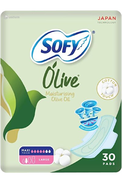 sofy Sanitary Pads with Wings, Thin, Large Size 29 cm, Pack of 30 Pieces