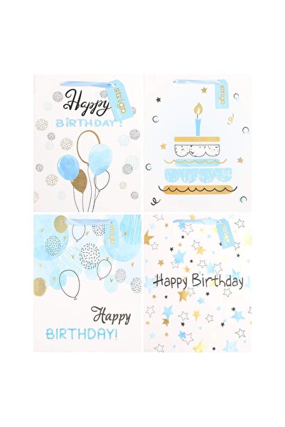 Strigo Set 4 x Punga cadou hartie 26x12(h)x32cm 210 gsm. Mâner panglică