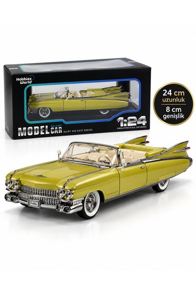 PONİKİDO Hobbiez World 1959 Cadillac Eldorado Biarritz 1:24 Die-Cast Metal Classic Model Car 24 cm