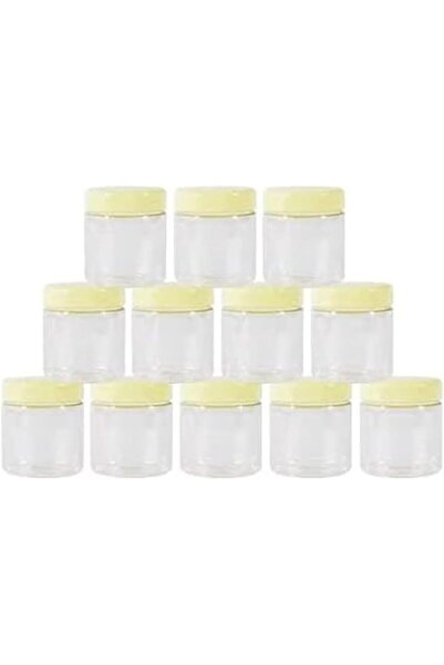 Alsaqer Plastic Spice Storage Pet Jar with Lid 12-Pieces Set, Sunpet 100 ml C...