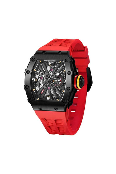 Pagani design Watch PD-1738 Black Red, Quartz VH65, Sapphire AR, 42mm, 50 meters