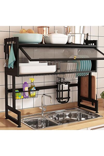 Emeralune Dish Drying Rack Above Kitchen Sink, 64 – 100 CM Length Adjustable ...