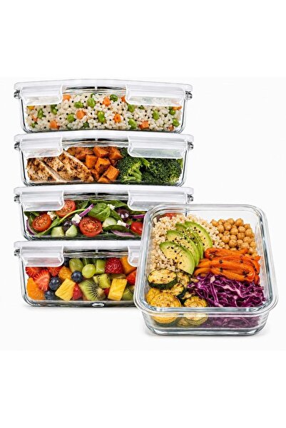 Prep Naturals PrepNaturals 5 Pack 36 Oz Glass Meal Prep Containers - Dishwash...