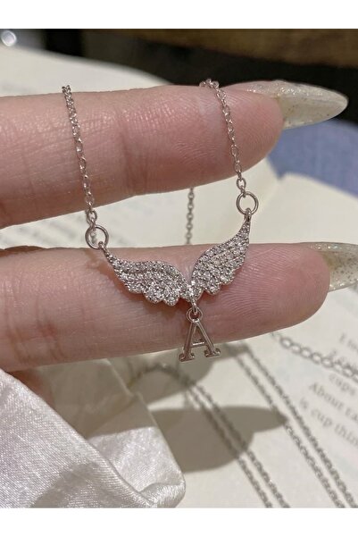 Heda Jewelry Harfli Melek Kolye - Çelik Melek Kolye