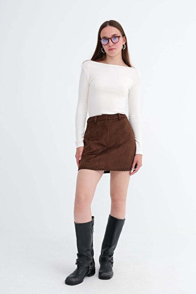 Addax Suede Mini Skirt E02721