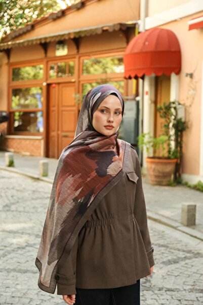 ENRİCO FERRİ Allure Abstract Brush Pattern Tensel Shawl