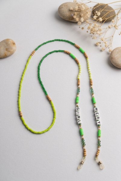PETEK AKSESUAR Handmade Girl Bead Fimo Glasses Chain