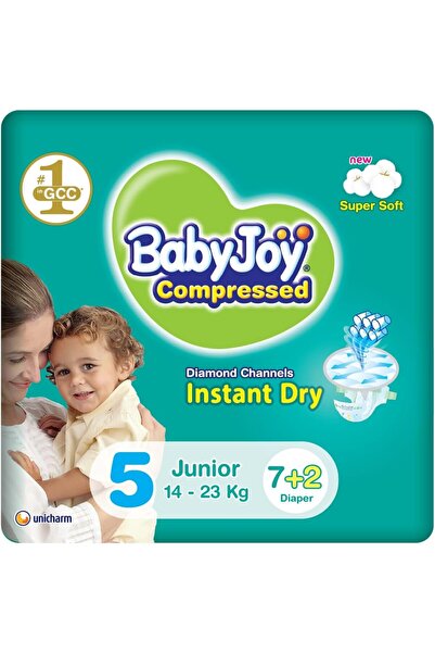 BabyJoy حفاضات مضغوطة مع وسادة ماسية، عبوة اقتصادية مقاس جونيور، مقاس 5، 10 ق...