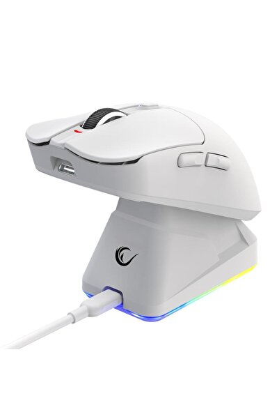 Rampage Bykalite Aeris Kablosuz RGB Şarj Standlı Beyaz 24000 DPI 3311 Sensor ...
