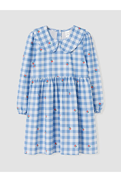 LC Waikiki Rmz Gi̇yi̇m Farkiyla Baby Roba Collar Checkered Embroidered Girl's...