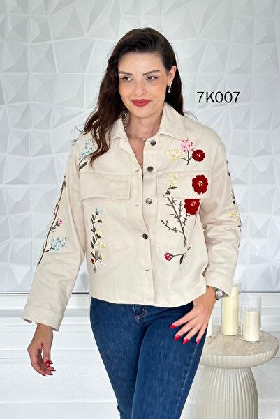 İnce Topuk Embroidered Gabardine Jacket 7K007