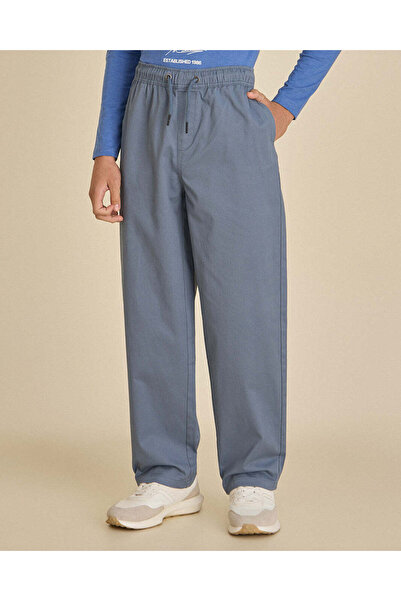 REDTAG Senior Boys Blue Wide Leg Pull On Pants