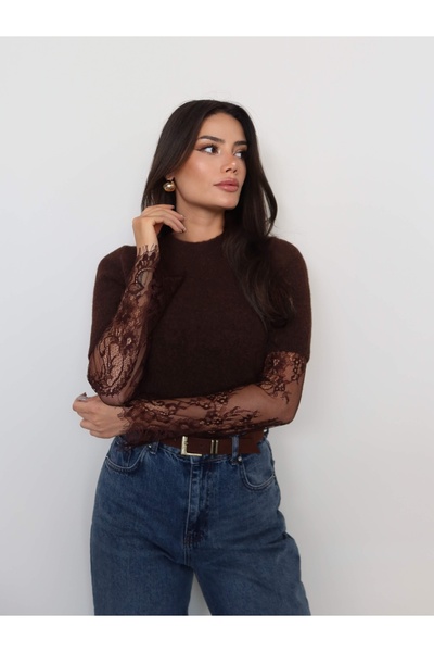 ESRAHELVACI Lace Sleeve Knitwear Sweater