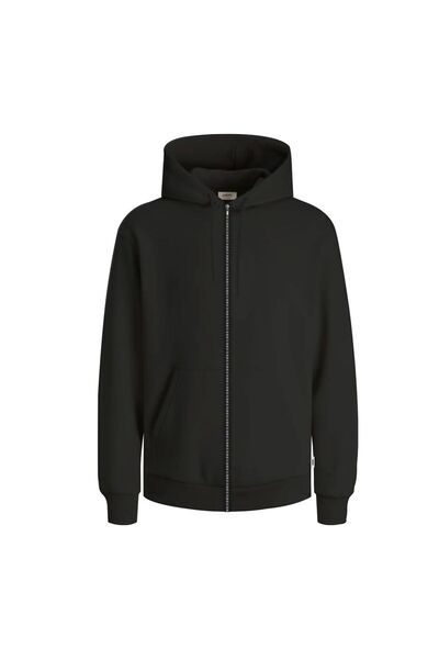 JJ Rebel JREBCREST Φούτερ με φερμουάρ και κουκούλα 12307284-BLACK Μαύρο