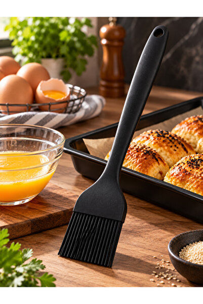 HB LİFE Silicone Egg Brush 25 cm – Kitchen Brush for Pastry, Poğaça, Dough Wo...