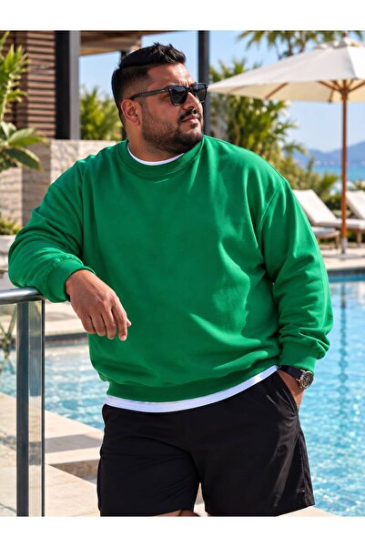 BENROMA 3 Yarn Combed Cotton Plus Size Unisex Sweatshirt Me5