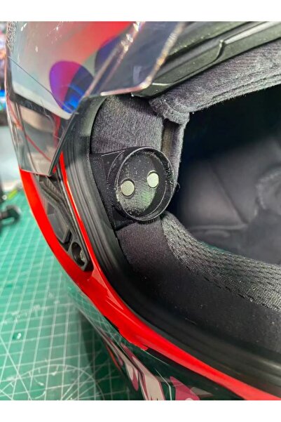 Insta360 Uyumlu Kask İçi Mikrofon Manyetik Tutucu Aparat - Aksiyon Kamera Motovlog Bağlantısı