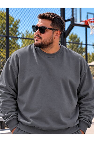 BENROMA 3 Yarn Combed Cotton Plus Size Unisex Sweatshirt Me3