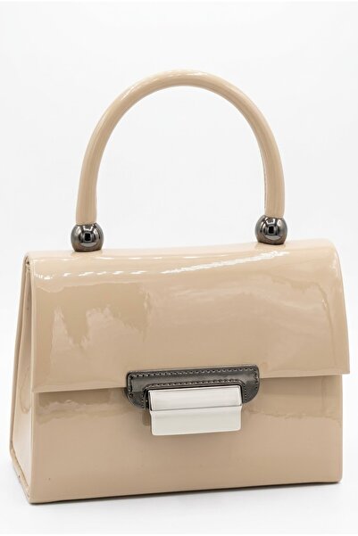 MEEGORA Beige Women's Stylish Design Metal Detailed Handbag