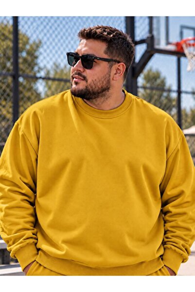 BENROMA 3 Yarn Combed Cotton Plus Size Unisex Sweatshirt Me3
