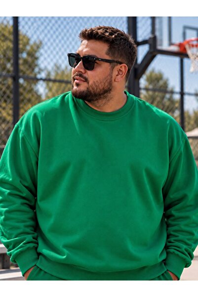 BENROMA 3 Yarn Combed Cotton Plus Size Unisex Sweatshirt Me3