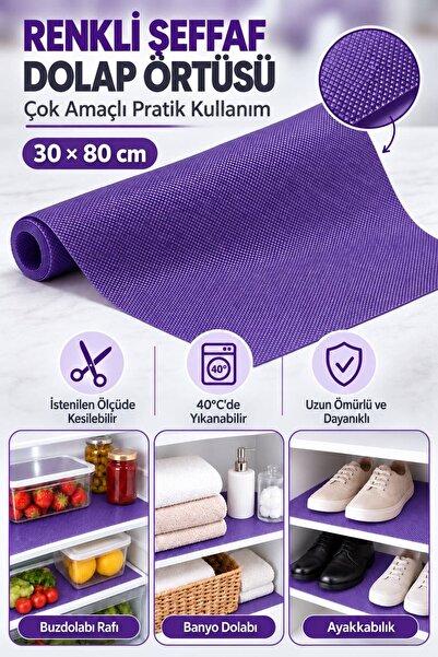 wappa Mutfak Kaydırmaz Şeffaf Raflık Kaymaz Dolap İçi Çekmece Örtüsü Pvc 30x8...