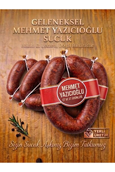 yazıcıoğlu et ürünleri DANA SUCUK 2.5 KG %35 YAĞ ORANI