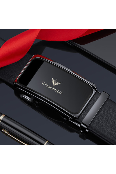 WİLLİAMPOLO Modern Automatic Buckle Genuine Leather Men's Belt
