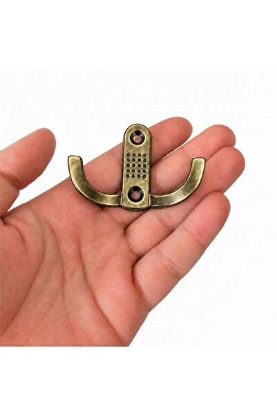 NZB (5 Adet) Noktalı Askı Otantik Sarı Metal Duvar Askılık Dolap Mobilya Vestiyer Dekoratif Askı